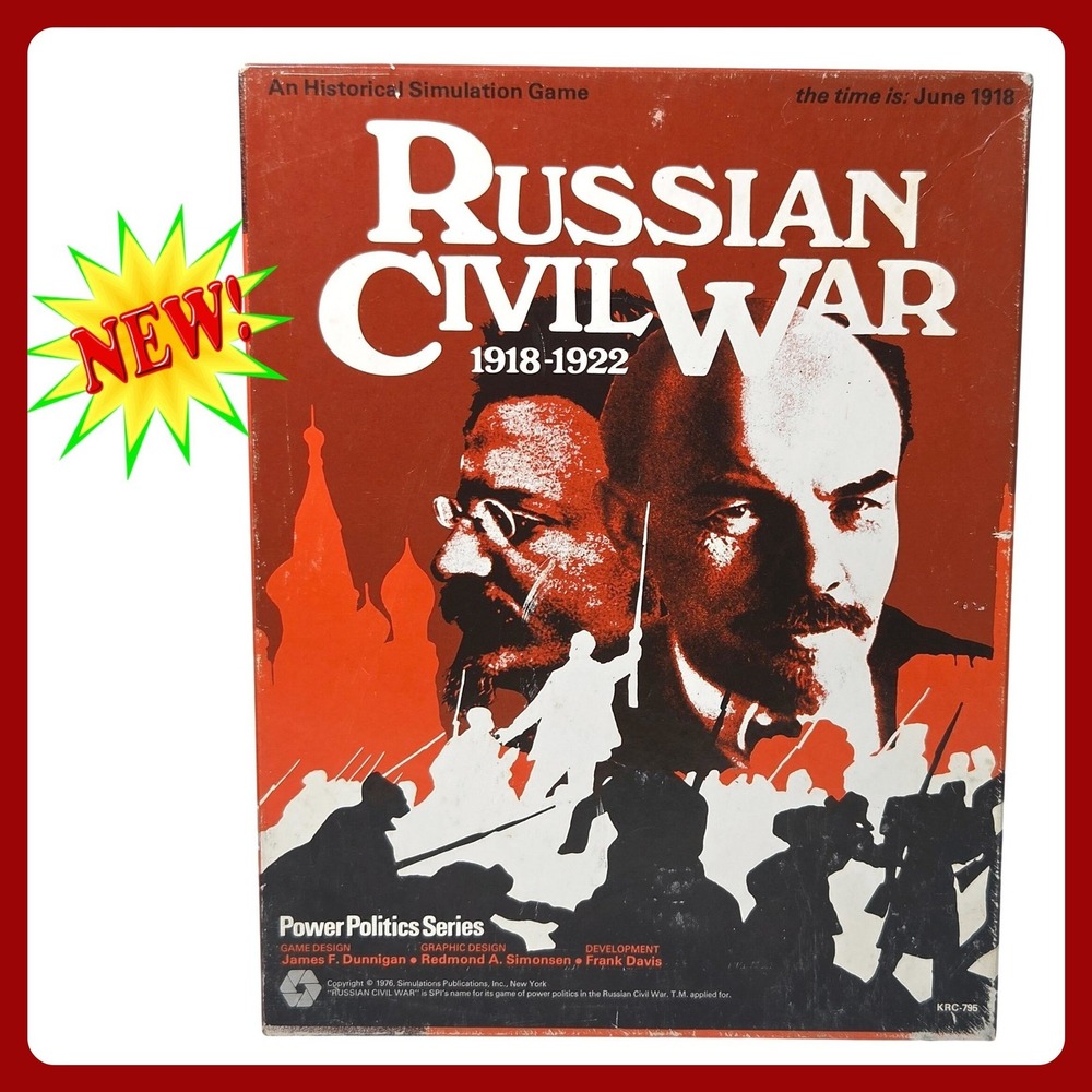SPI Russian Civil War Power Politics Board Game Vintage 1976 New